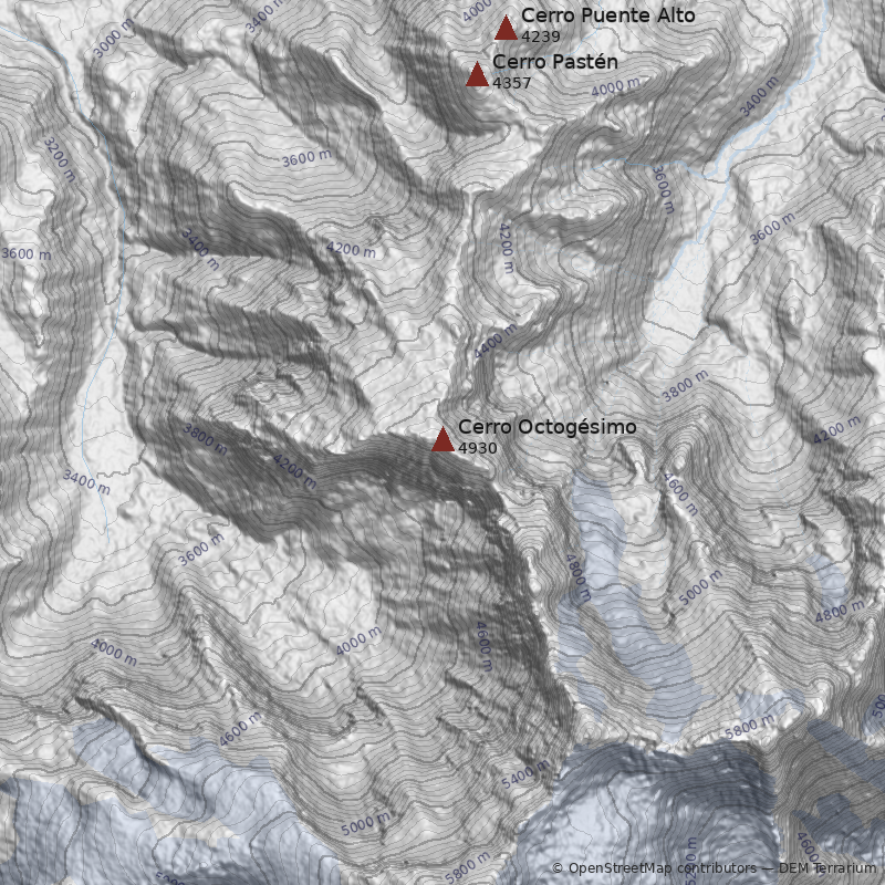 Mapa Cerro Octogésimo