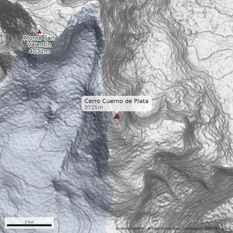 Mapa Cerro Cuerno de Plata 