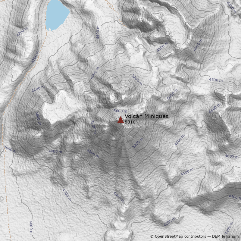 Mapa Volcán Miñiques