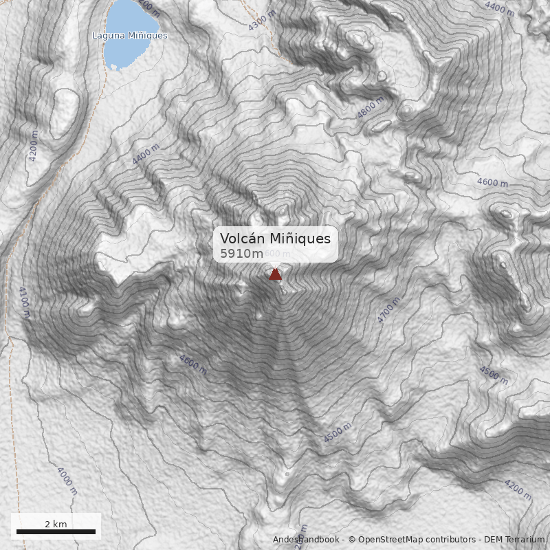 Mapa Volcán Miñiques