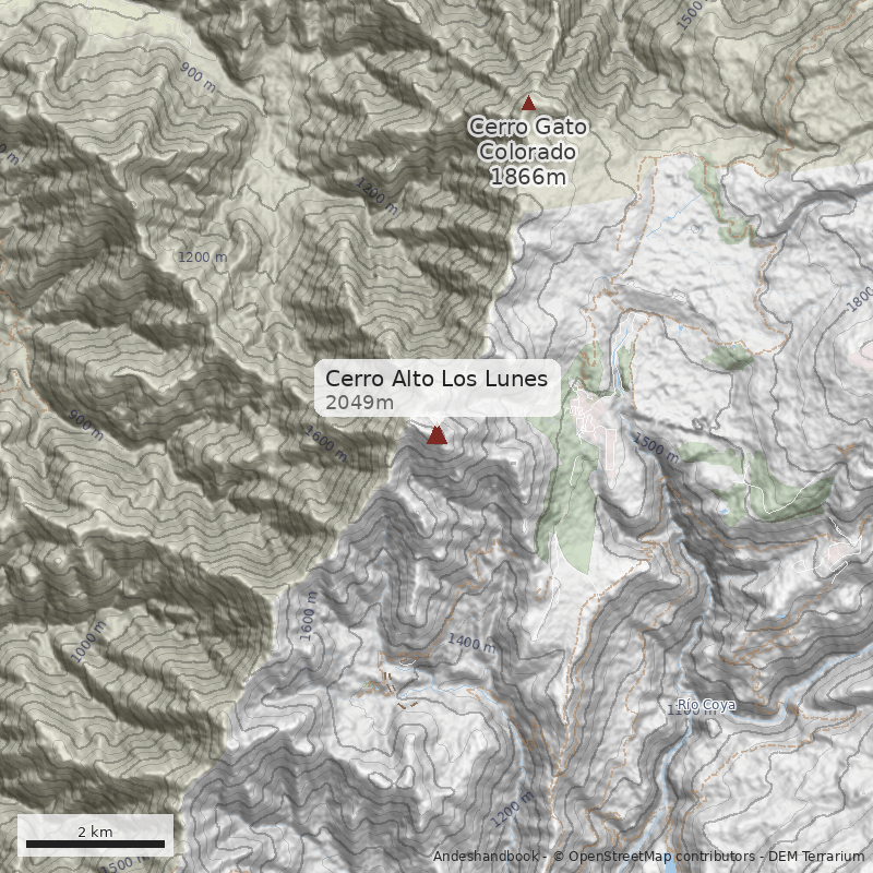 Mapa Cerro Alto Los Lunes