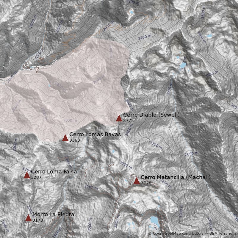 Mapa Cerro Diablo (Sewell)