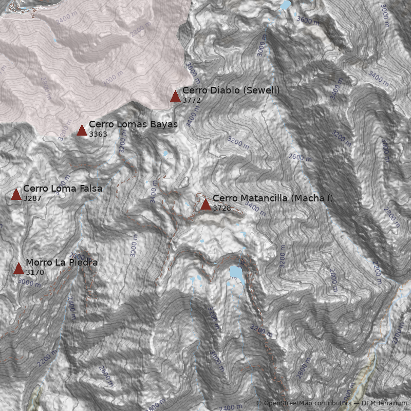 Mapa Cerro Matancilla (Machalí)