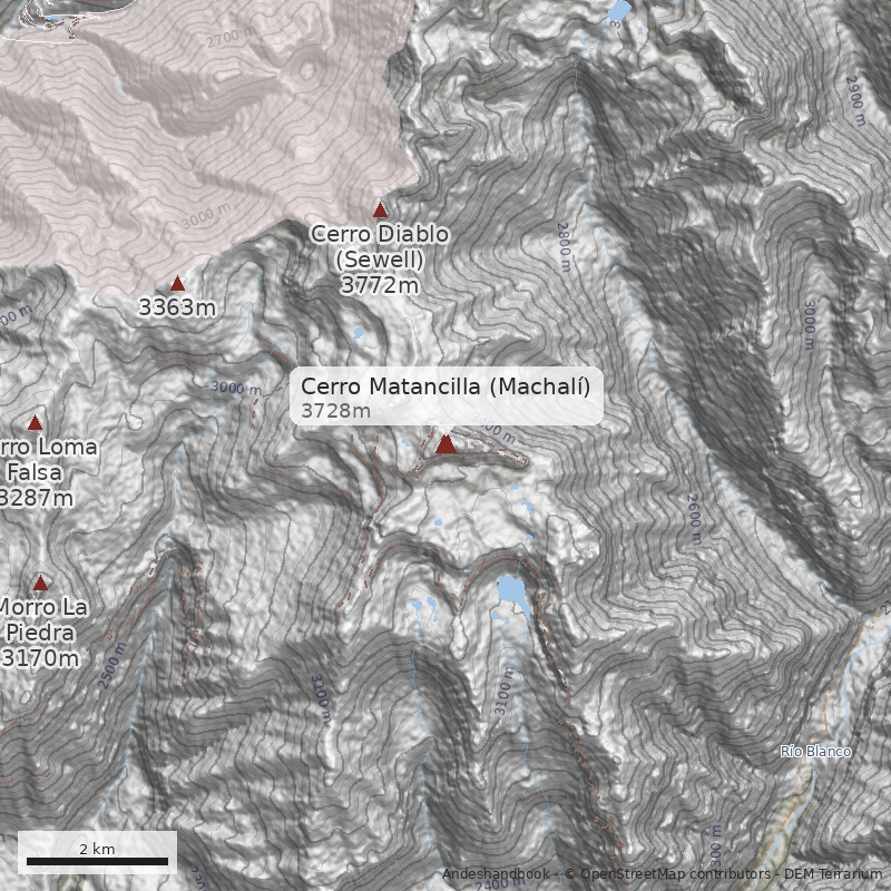 Mapa Cerro Matancilla (Machalí)