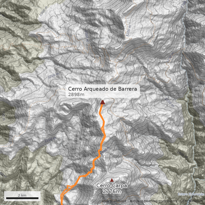 Mapa Cerro Arqueado de Barrera