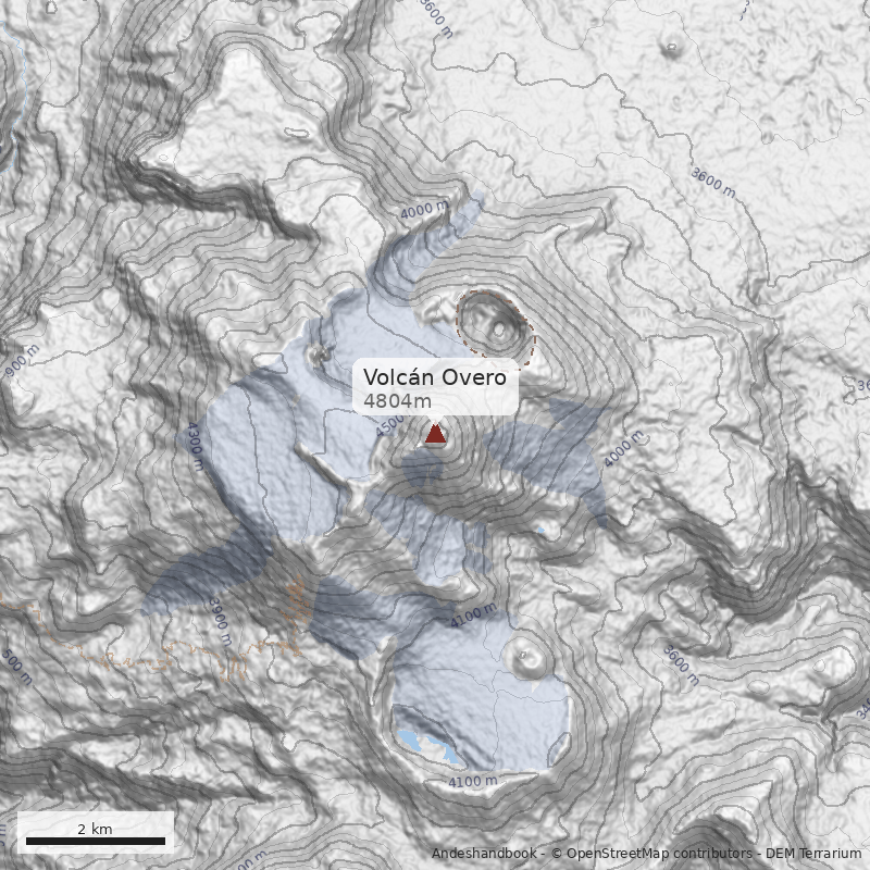 Mapa Volcán Overo