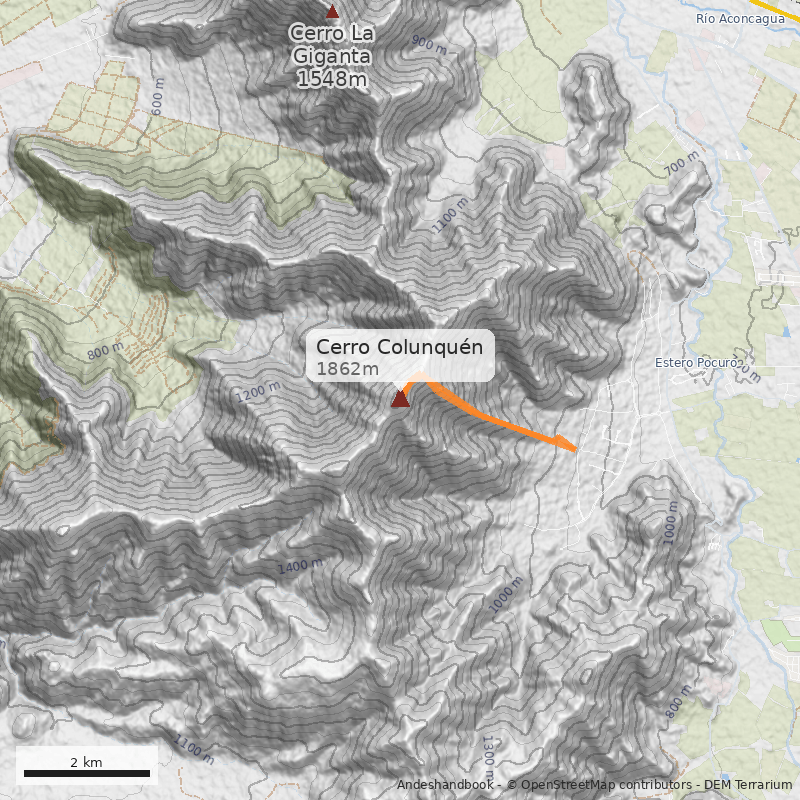 Mapa Cerro Colunquén