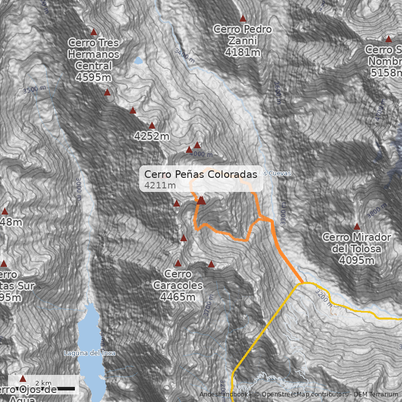 Mapa Cerro Peñas Coloradas