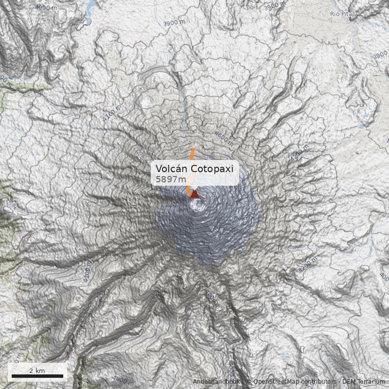 Mapa Volcán Cotopaxi