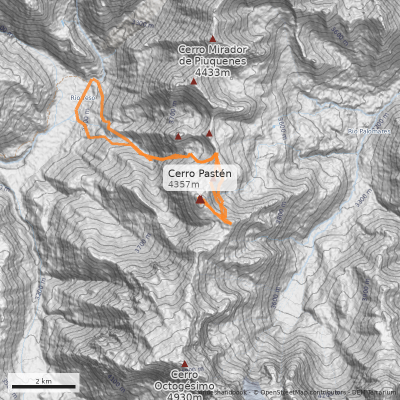 Mapa Cerro Pastén