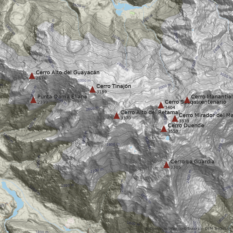 Mapa Cerro Alto del Retamal