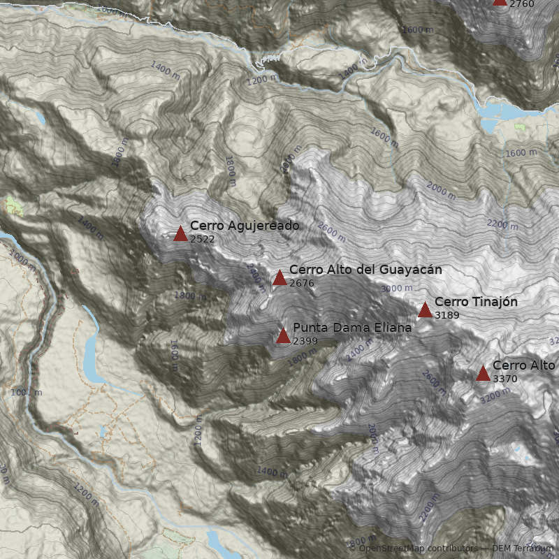 Mapa Cerro Alto del Guayacán