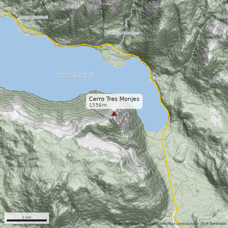 Mapa Cerro Tres Monjes
