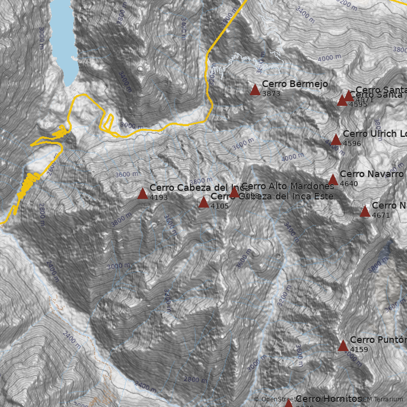 Mapa Cerro Cabeza del Inca Este
