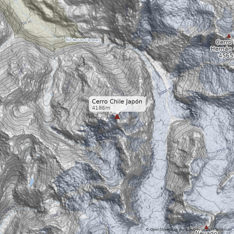 Mapa Cerro Chile Japón
