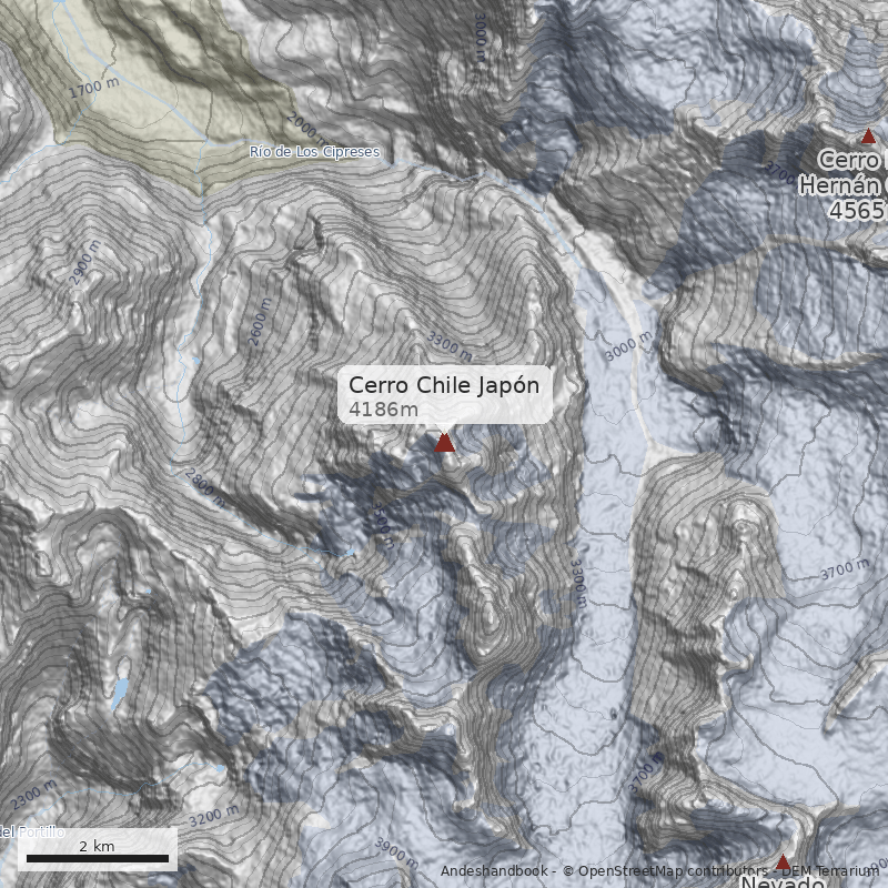Mapa Cerro Chile Japón