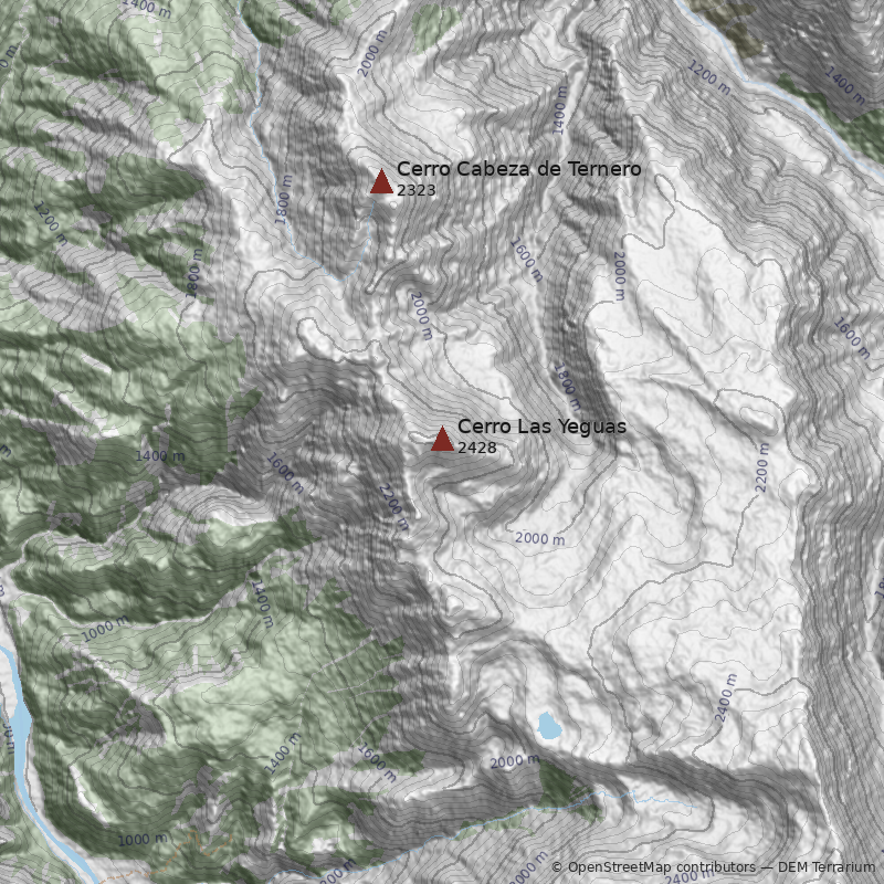 Mapa Cerro Las Yeguas