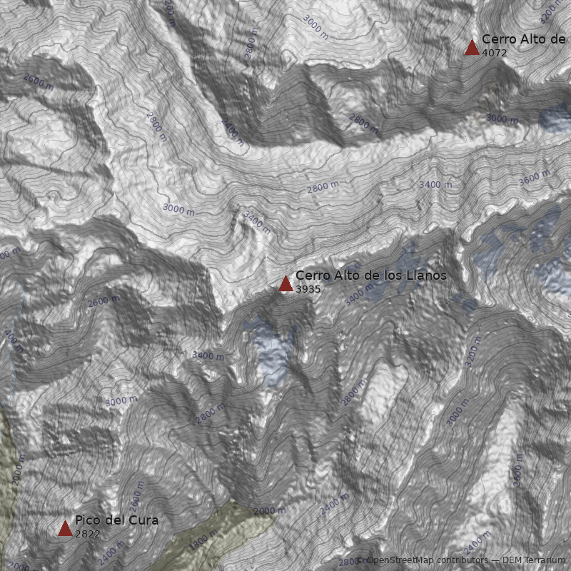 Mapa Cerro Alto de los Llanos