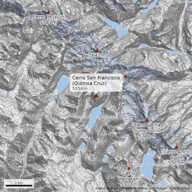 Mapa Cerro San Francisco (Quimsa Cruz)