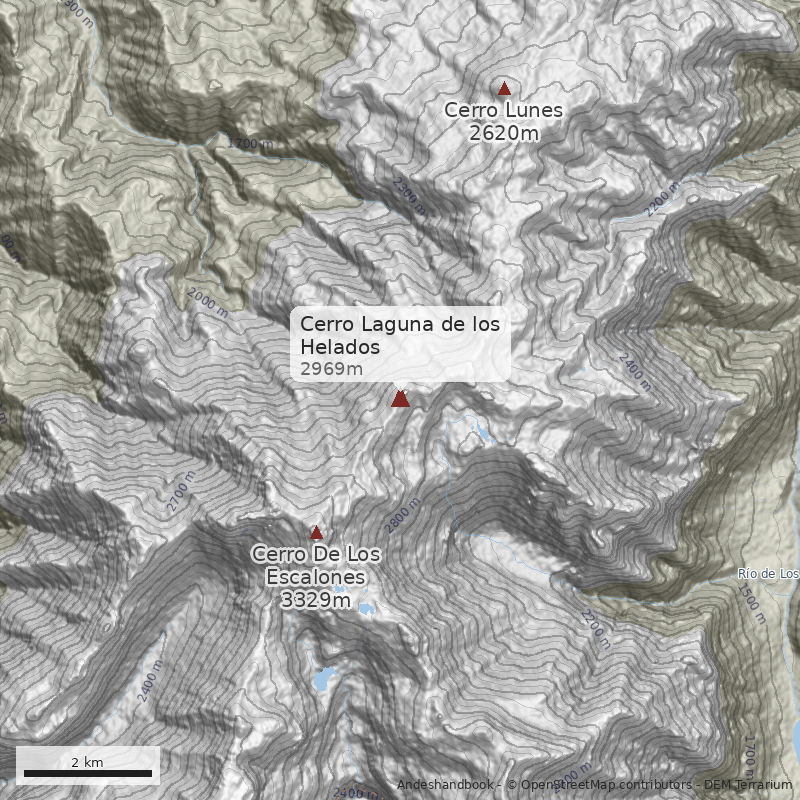 Mapa Cerro Laguna de los Helados