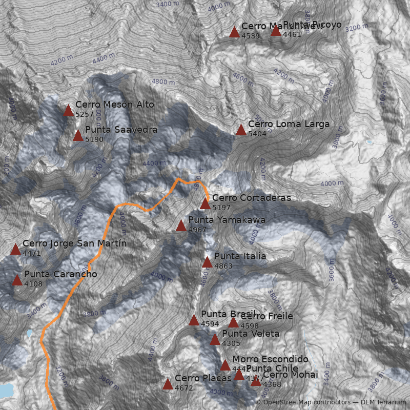 Mapa Variante del Glaciar (El Yeti Volador)