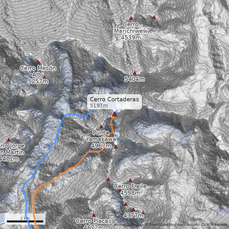 Mapa Cerro Cortaderas