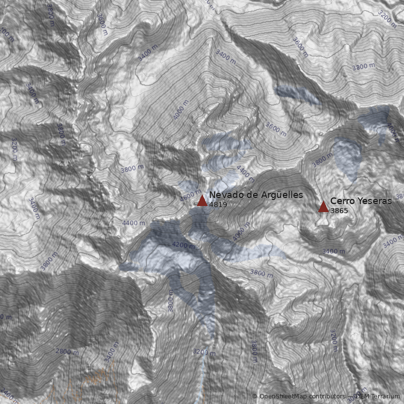 Mapa Nevado de Argüelles