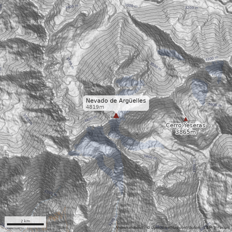 Mapa Nevado de Argüelles