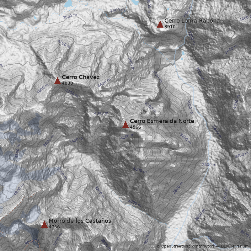 Mapa Cerro Esmeralda Norte