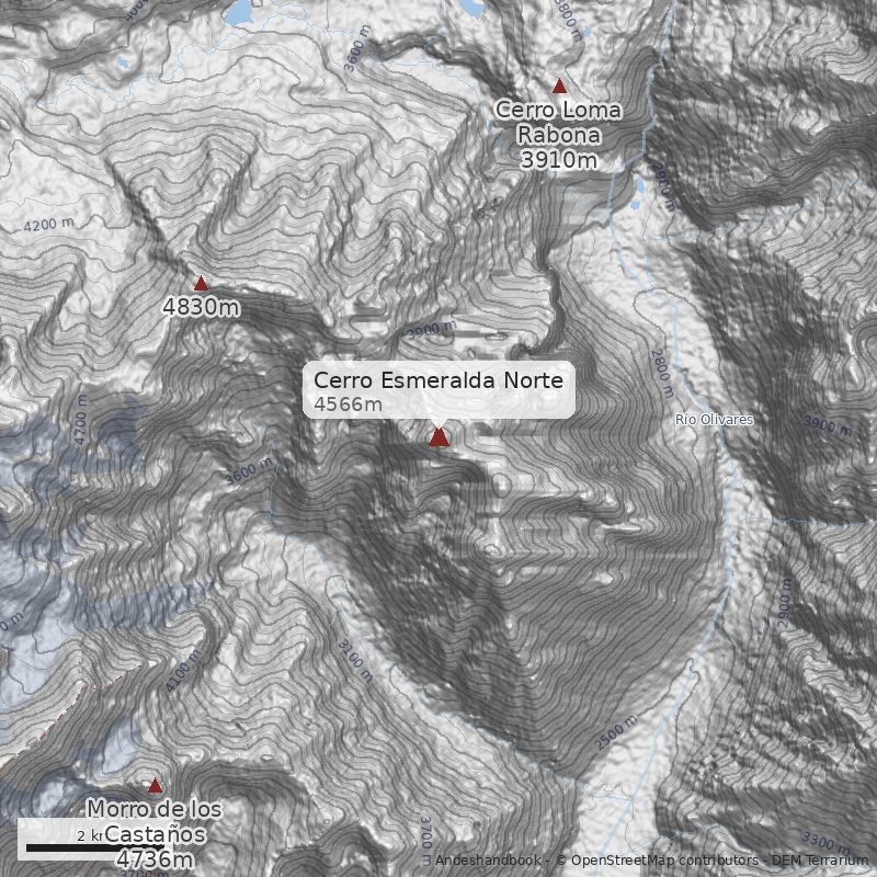 Mapa Cerro Esmeralda Norte