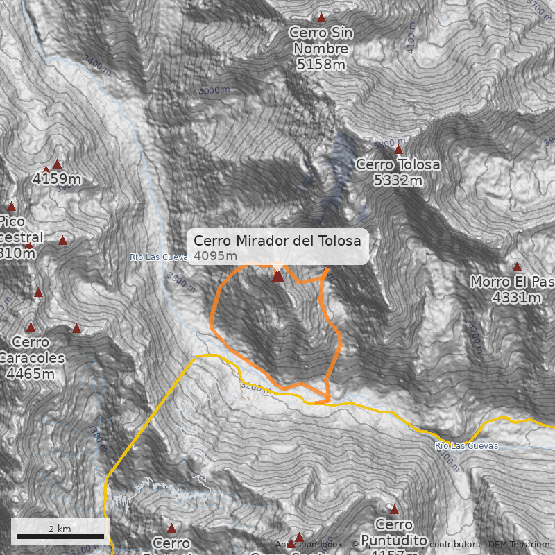 Mapa Cerro Mirador del Tolosa