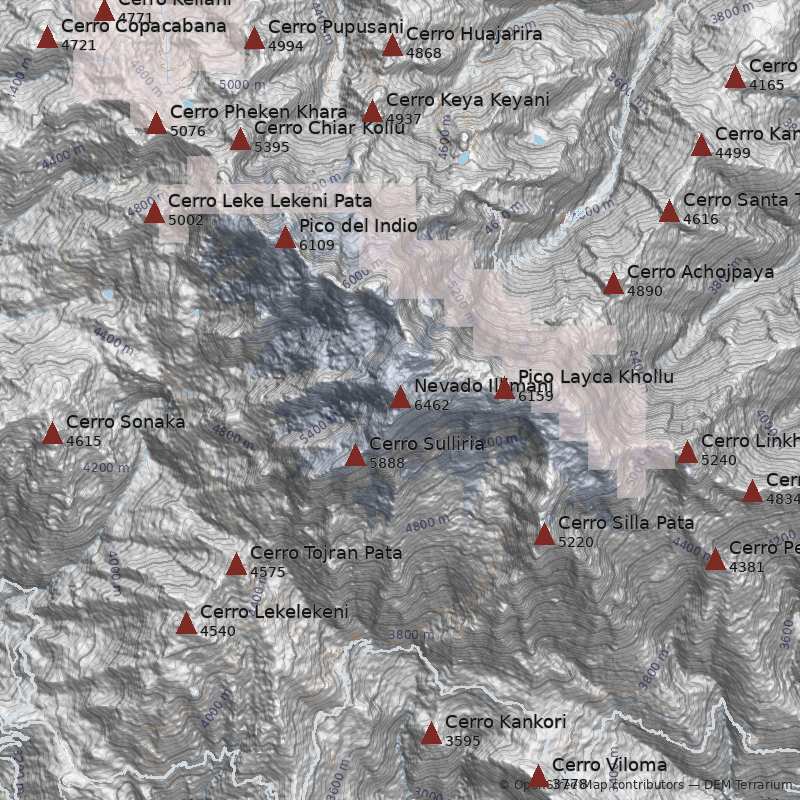 Mapa Nevado Illimani