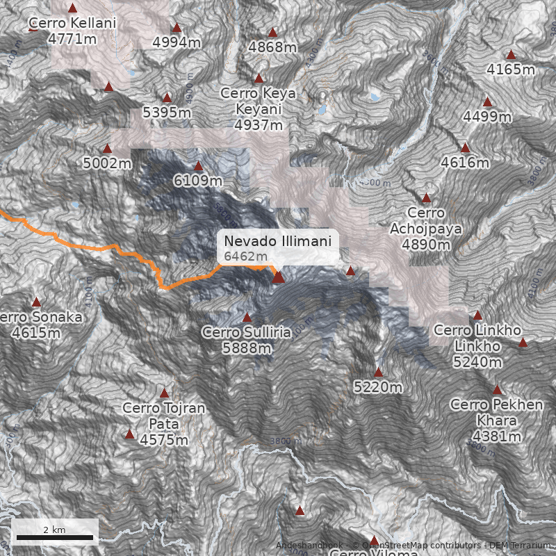 Mapa Nevado Illimani