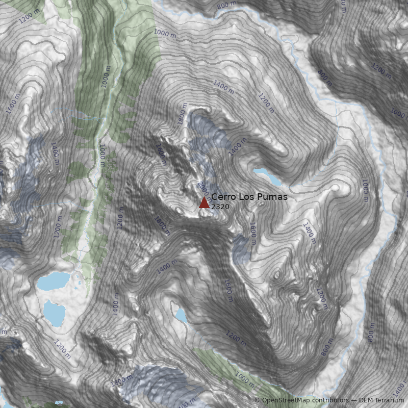 Mapa Cerro Los Pumas