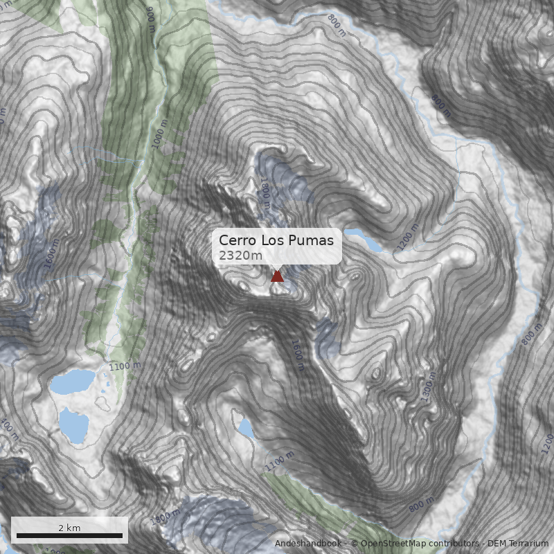 Mapa Cerro Los Pumas