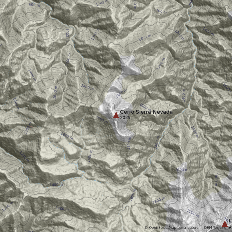 Mapa Cerro Sierra Nevada