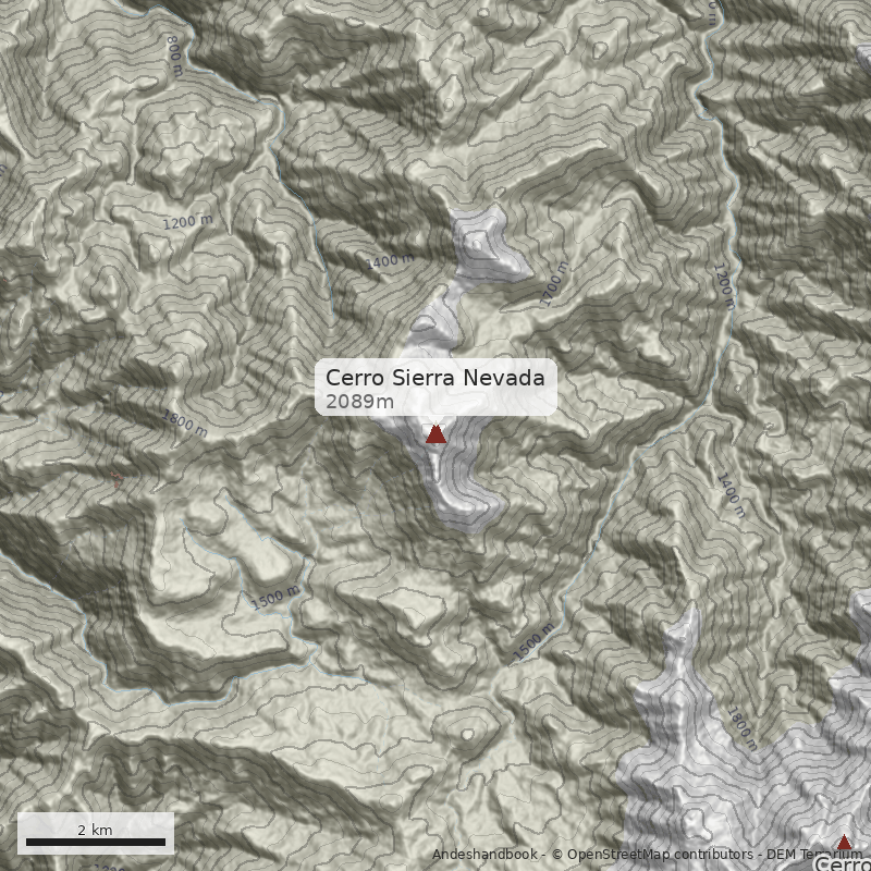 Mapa Cerro Sierra Nevada