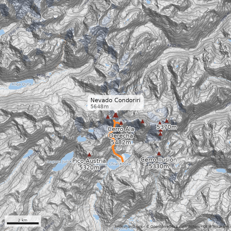 Mapa Nevado Condoriri