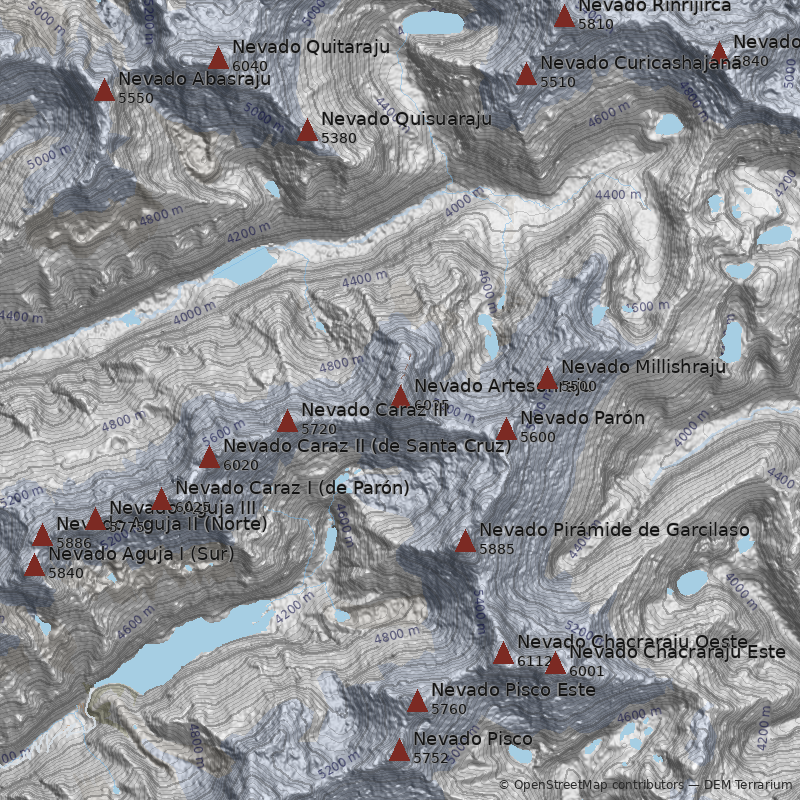 Mapa Nevado Artesonraju