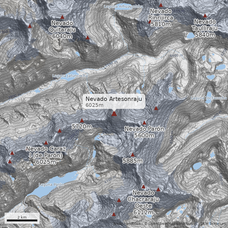 Mapa Nevado Artesonraju
