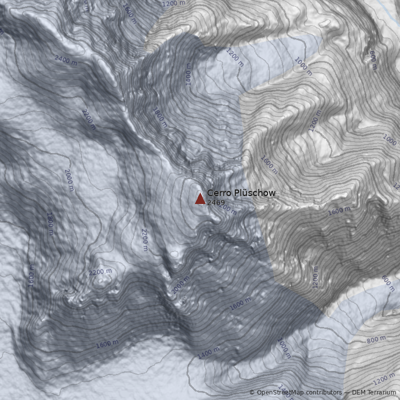 Mapa Cerro Plüschow