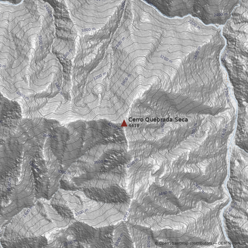Mapa Cerro Quebrada Seca