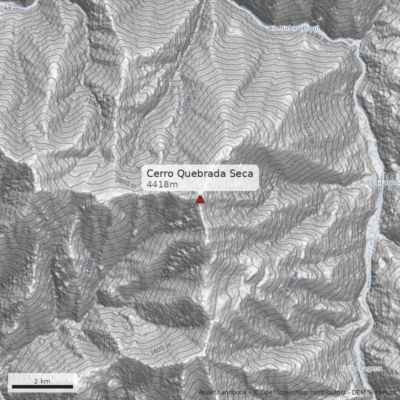 Mapa Cerro Quebrada Seca