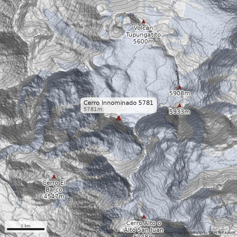 Mapa Cerro Innominado 5781
