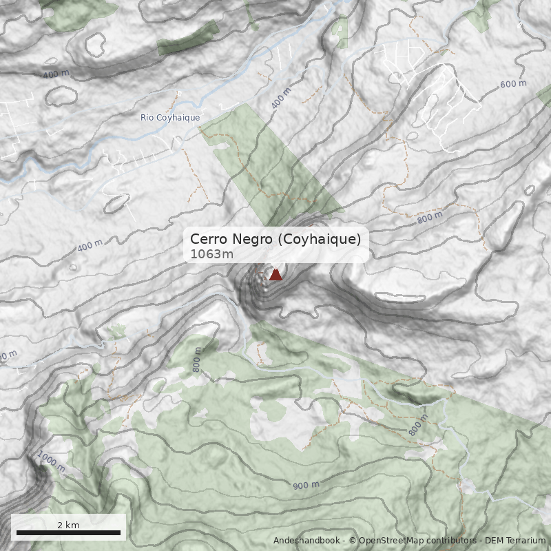 Mapa Cerro Negro (Coyhaique)