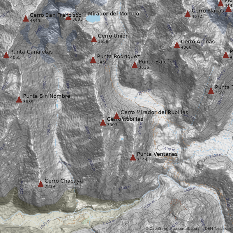 Mapa Cerro Mirador del Rubillas