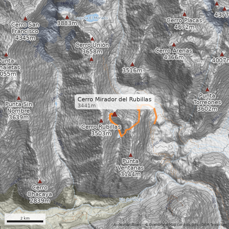 Mapa Cerro Mirador del Rubillas