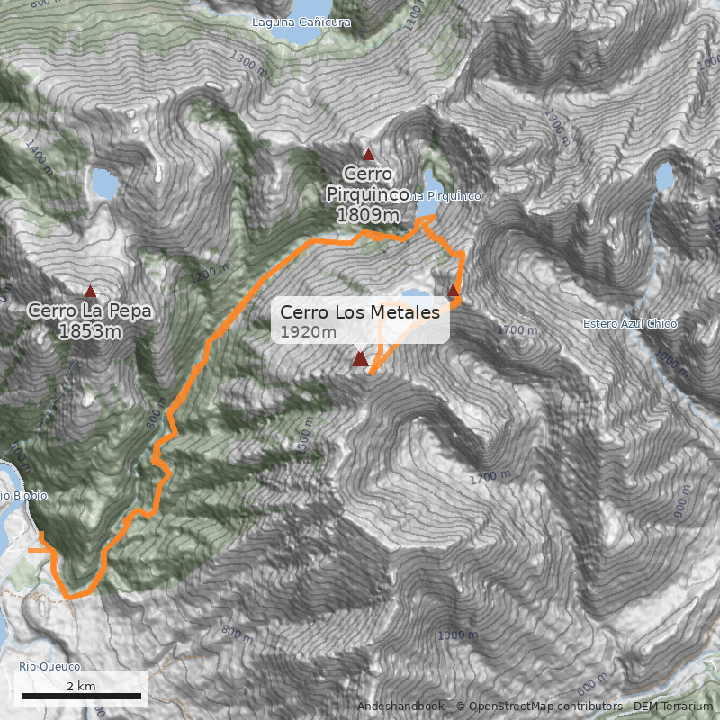 Mapa Cerro Los Metales