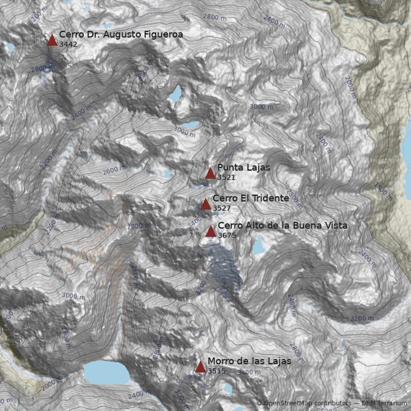 Mapa Cerro El Tridente
