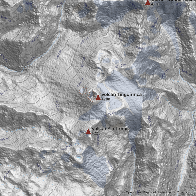 Mapa Volcán Tinguiririca